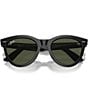 Ray-Ban Unisex RB2241 Wayfarer Way 54mm Round Sunglasses, Color:Black/Green - Image 5