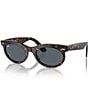 Ray-Ban Unisex RB2242 Wayfarer 53mm Havana Oval Sunglasses, Color:Havana/Blue - Image 1
