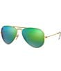 Color:Green - Image 1 - Unisex RB3025 58mm Mirrored Aviator Sunglasses