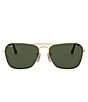 Color:Gold Dark Green - Image 2 - Unisex RB3136 55mm Rectangle Sunglasses