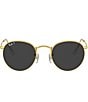 Ray-Ban Unisex RB3447 47mm Polarized Round Sunglasses, Color:Shiny Gold - Image 2
