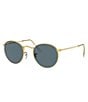 Color:Gold Blue - Image 1 - Unisex RB3447 47mm Round Sunglasses