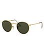 Ray-Ban Unisex RB3447 47mm Round Gold Framed Sunglasses, Color:Gold Green - Image 1