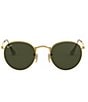 Color:Gold Green - Image 2 - Unisex RB3447 47mm Round Sunglasses