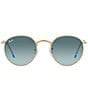 Color:Gold - Image 2 - Unisex Rb3447 53mm Round Sunglasses