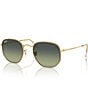 Ray-Ban Unisex RB3548 54mm Hexagonal Sunglasses, Color:Arista/Green Vintage - Image 1