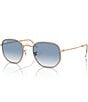 Ray-Ban Unisex RB3548 54mm Hexagonal Sunglasses, Color:Rose Gold - Image 1