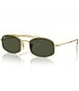 Color:Gold - Image 1 - Unisex Rb3719 54mm Oval Sunglasses