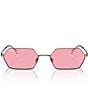 Color:Gunmetal/Pink - Image 2 - Unisex RB3728 58mm Irregular Sunglasses
