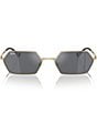 Color:Light Gold/Dark Grey - Image 2 - Unisex RB3728 Yevi 58mm Oval Sunglasses