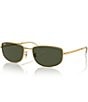 Ray-Ban Unisex RB3732 59mm Irregular Rectangle Sunglasses, Color:Arista/Green - Image 1