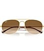 Ray-Ban Unisex RB3735 Bain Bridge 57mm Gold Frame Aviator Sunglasses, Color:Arista - Image 5
