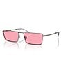 Color:Gunmetal/Pink - Image 1 - Unisex RB3741 Emy 59mm Rectangular Sunglasses