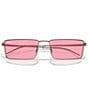Color:Gunmetal/Pink - Image 5 - Unisex RB3741 Emy 59mm Rectangular Sunglasses