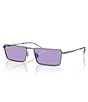 Color:Gunmetal/Purple - Image 1 - Unisex RB3741 Emy 59mm Rectangular Sunglasses
