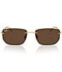 Ray-Ban Unisex RB3768 56mm Irregular Sunglasses, Color:Arista/Dark Brown - Image 2