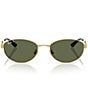 Ray-Ban Unisex RB3774D 55mm Polarized Oval Sunglasses, Color:Arista/Dark Green - Image 2