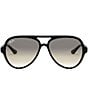 Ray-Ban Unisex RB4125 59mm Aviator Sunglasses, Color:Black - Image 2
