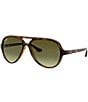 Color:Havana - Image 1 - Unisex RB4125 59mm Aviator Sunglasses