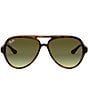 Color:Havana - Image 2 - Unisex RB4125 59mm Aviator Sunglasses