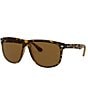 Ray-Ban Unisex RB4147 60mm Polarized Square Sunglasses, Color:Lite Havana - Image 1
