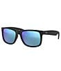 Ray-Ban Unisex RB4165 51mm Mirrored Square Sunglasses, Color:Blue - Image 1