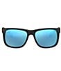 Ray-Ban Unisex RB4165 51mm Mirrored Square Sunglasses, Color:Blue - Image 2