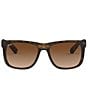 Color:Lite Tortoise - Image 2 - Unisex RB4165 51mm Rectangle Sunglasses