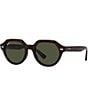 Color:Havana - Image 1 - Unisex RB4399 53mm Striped Havana Oval Sunglasses