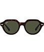Color:Havana - Image 2 - Unisex RB4399 53mm Striped Havana Oval Sunglasses