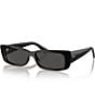 Color:Black/Dark Grey - Image 1 - Unisex RB4425 Teru 54mm Rectangle Sunglasses