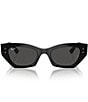 Ray-Ban Unisex RB4430 Zena 52mm Irregular Cat Eye Sunglasses, Color:Black/Dark Grey - Image 2