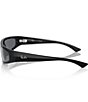 Ray-Ban Unisex RB4432 59mm Mirrored Wrap Sunglasses, Color:Black/Dark Grey - Image 4