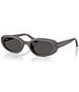 Ray-Ban Unisex RB4441D 53mm Oval Sunglasses, Color:Transparent Dark Grey/Dark Grey - Image 1