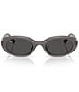 Ray-Ban Unisex RB4441D 53mm Oval Sunglasses, Color:Transparent Dark Grey/Dark Grey - Image 2