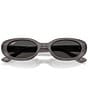 Ray-Ban Unisex RB4441D 53mm Oval Sunglasses, Color:Transparent Dark Grey/Dark Grey - Image 5