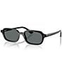 Ray-Ban Unisex RB4455 Zuri 52mm Polarized Rectangle Sunglasses, Color:Black - Image 1