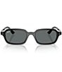 Ray-Ban Unisex RB4455 Zuri 52mm Polarized Rectangle Sunglasses, Color:Black - Image 2