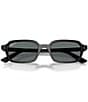 Ray-Ban Unisex RB4455 Zuri 52mm Polarized Rectangle Sunglasses, Color:Black - Image 5