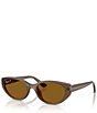 Ray-Ban Unisex RB4457D 55mm Polarized Rectangle Sunglasses - Image 1