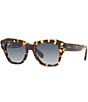 Ray-Ban Unisex State Street 52mm Havana Square Sunglasses, Color:Yellow Havana - Image 1