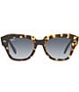 Ray-Ban Unisex State Street 52mm Havana Square Sunglasses, Color:Yellow Havana - Image 2