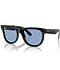 Color:Black/Light Blue - Image 1 - Unisex Wayfarer Reverse 50mm Square Sunglasses