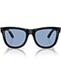 Color:Black/Light Blue - Image 2 - Unisex Wayfarer Reverse 50mm Square Sunglasses