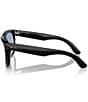 Color:Black/Light Blue - Image 3 - Unisex Wayfarer Reverse 50mm Square Sunglasses