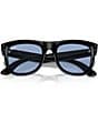 Color:Black/Light Blue - Image 5 - Unisex Wayfarer Reverse 50mm Square Sunglasses