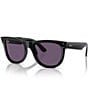 Color:Black/Violet - Image 1 - Unisex Wayfarer Reverse 50mm Square Sunglasses