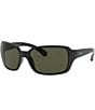 Color:Black - Image 1 - Women's 0RB4068 60mm Havana Rectangle Sunglasses