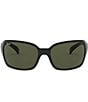 Color:Black - Image 2 - Women's 0RB4068 60mm Havana Rectangle Sunglasses