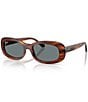 Ray-Ban Women's RB2221 56mm Rectangle Sunglasses, Color:Striped Havana - Image 1